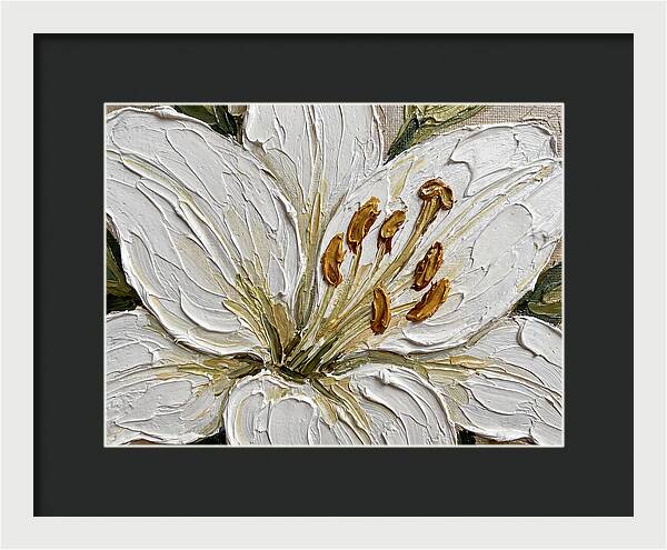 White Lily In Palette Knife Style