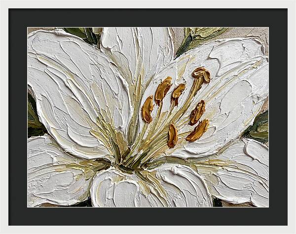 White Lily In Palette Knife Style