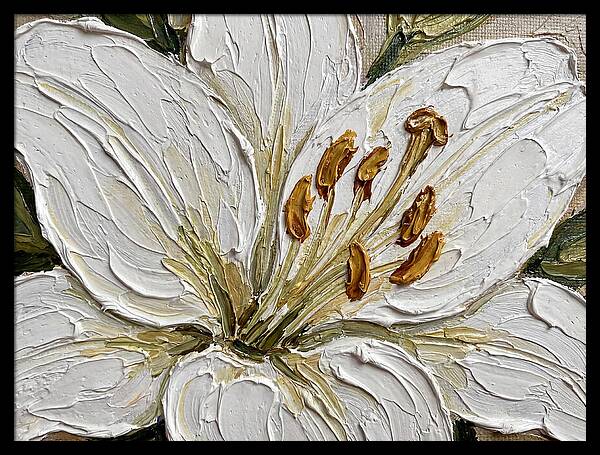 White Lily In Palette Knife Style