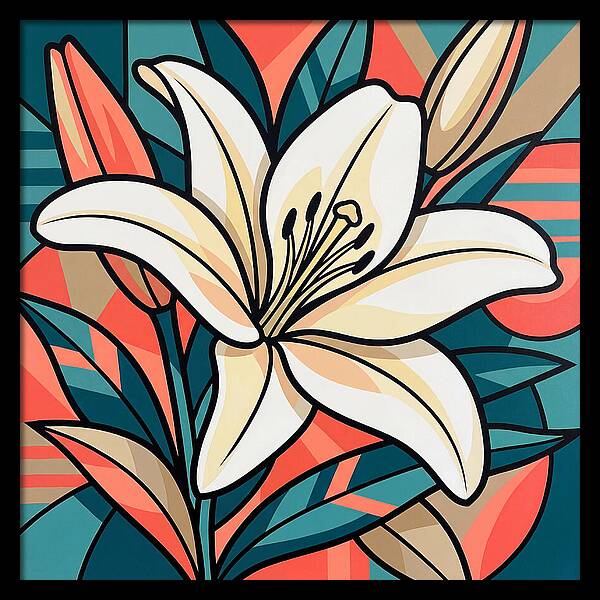 White Lily In Vibrant Colors