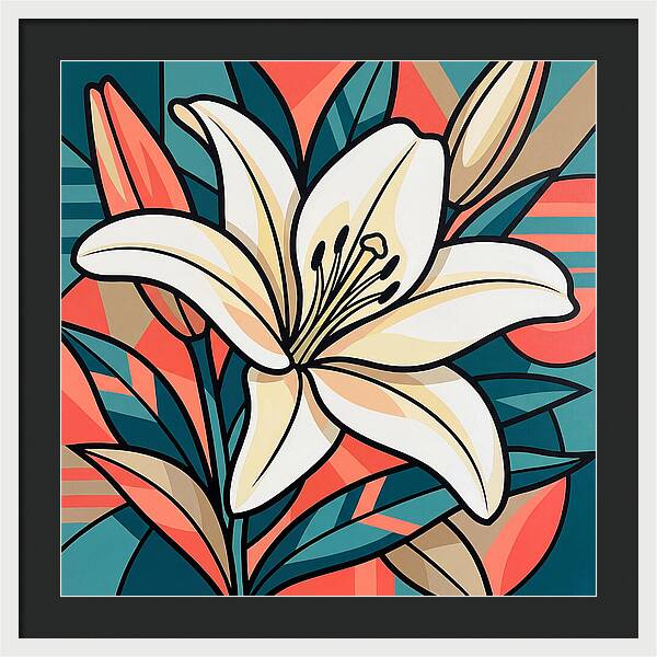 White Lily In Vibrant Colors