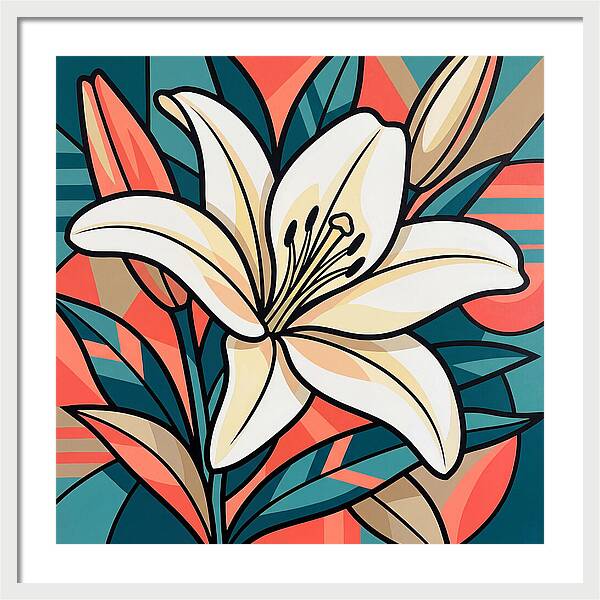 White Lily In Vibrant Colors