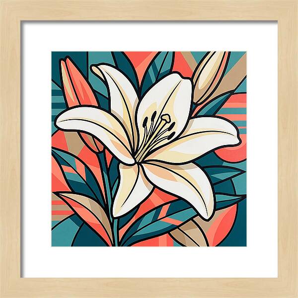 White Lily In Vibrant Colors