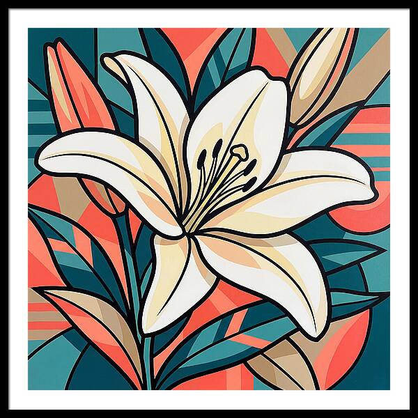 White Lily In Vibrant Colors