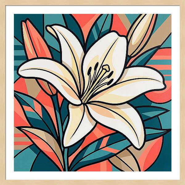 White Lily In Vibrant Colors