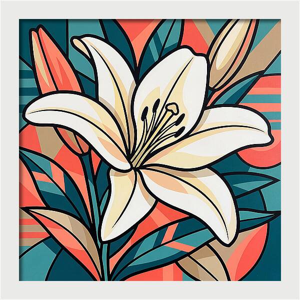 White Lily In Vibrant Colors