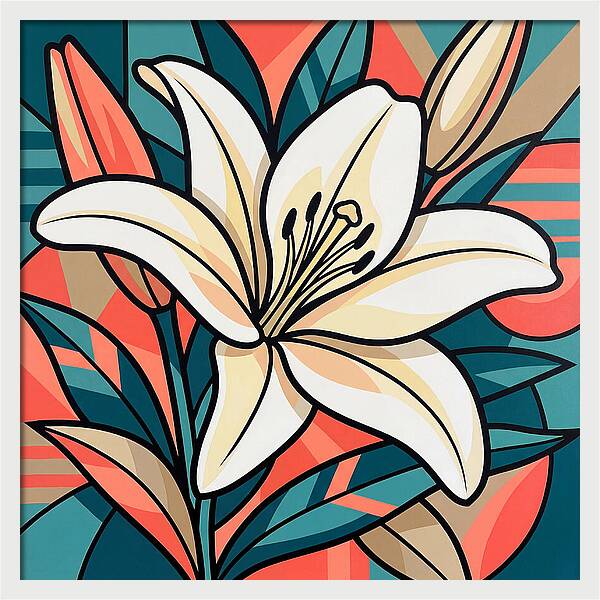 White Lily In Vibrant Colors
