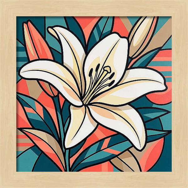 White Lily In Vibrant Colors