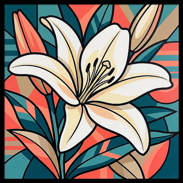 White Lily In Vibrant Colors