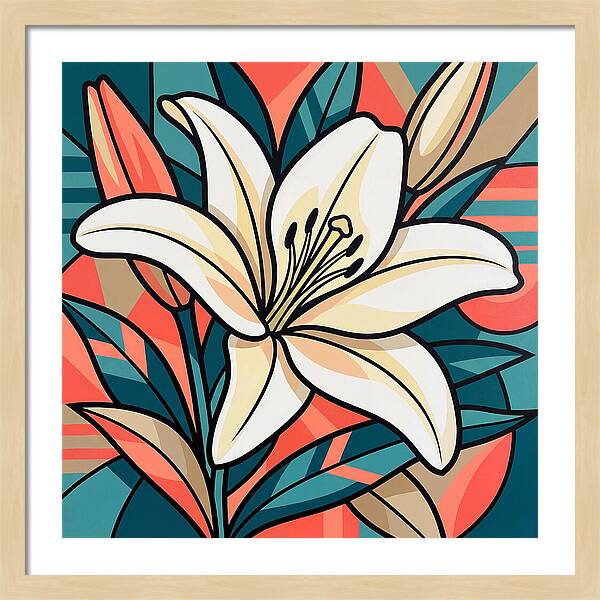 White Lily In Vibrant Colors