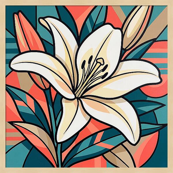 White Lily In Vibrant Colors