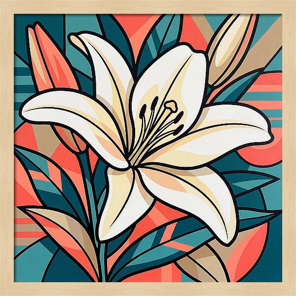 White Lily In Vibrant Colors