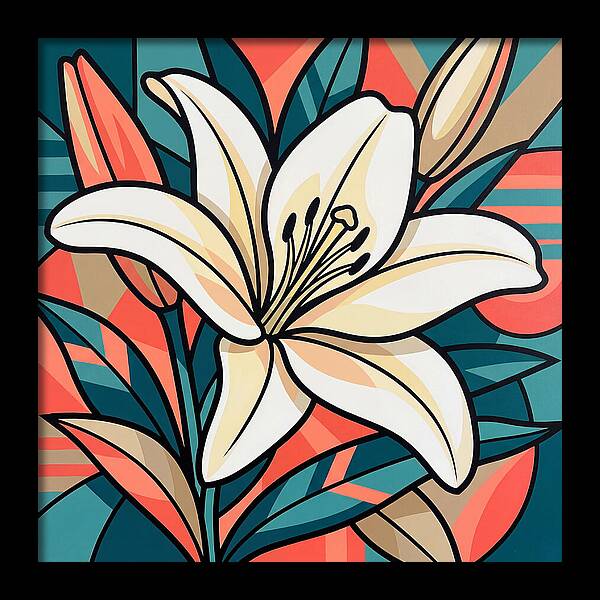 White Lily In Vibrant Colors