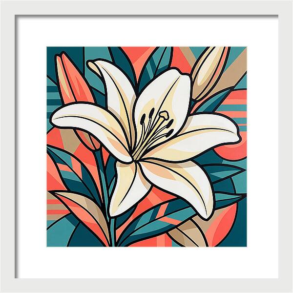 White Lily In Vibrant Colors