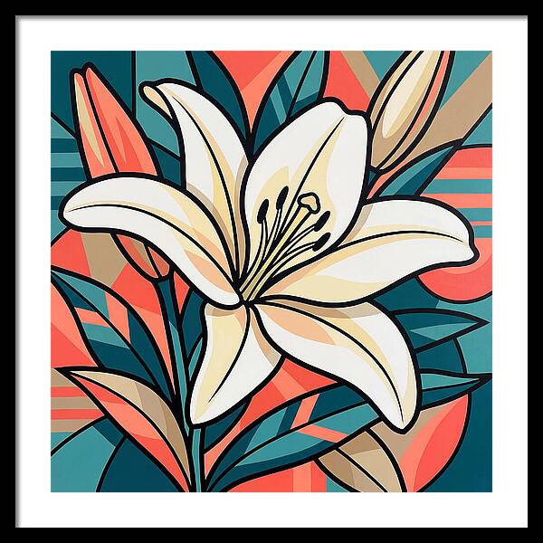White Lily In Vibrant Colors