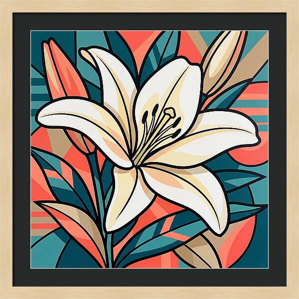 White Lily In Vibrant Colors