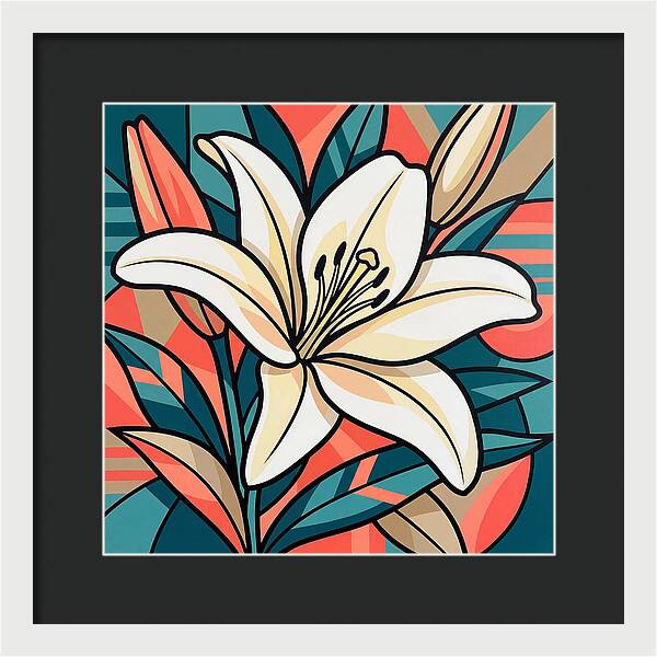 White Lily In Vibrant Colors