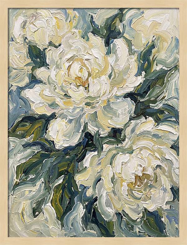 White Peonies In Bloom