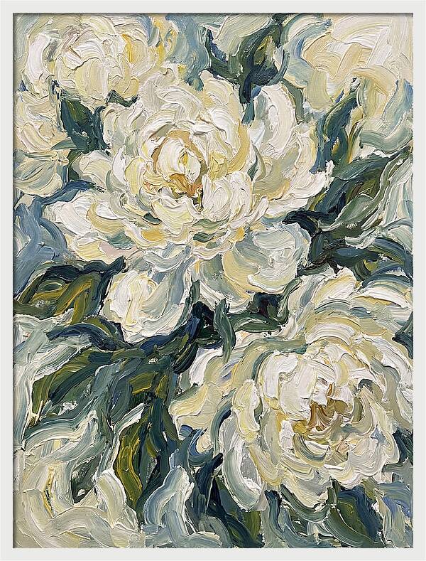 White Peonies In Bloom