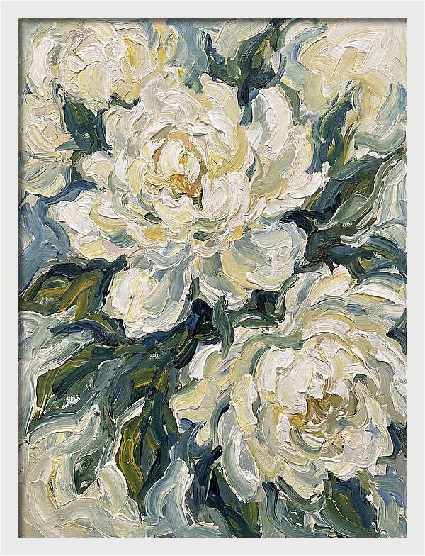 White Peonies In Bloom
