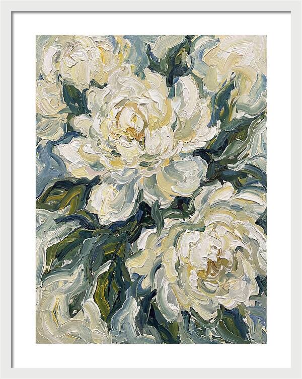 White Peonies In Bloom