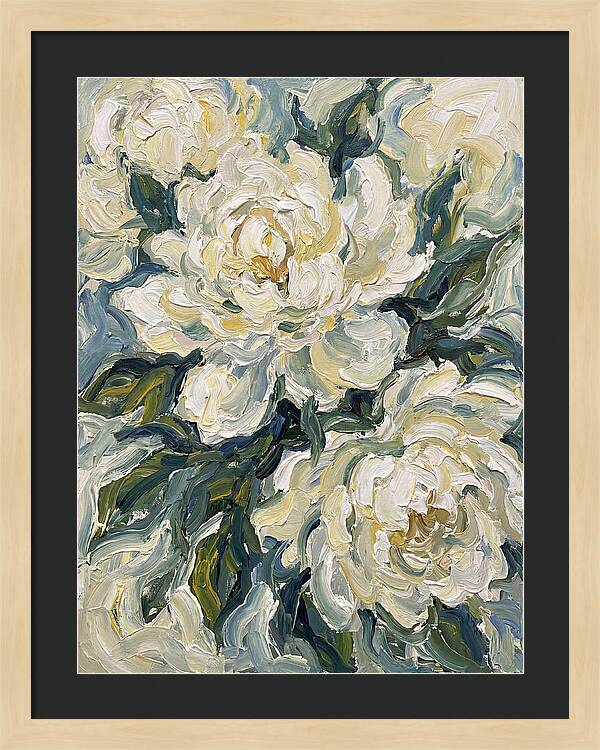 White Peonies In Bloom