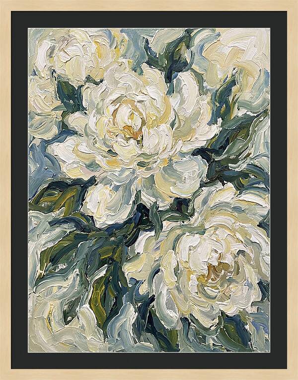 White Peonies In Bloom