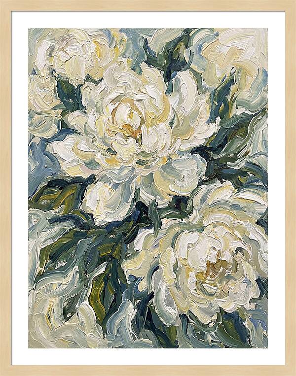White Peonies In Bloom
