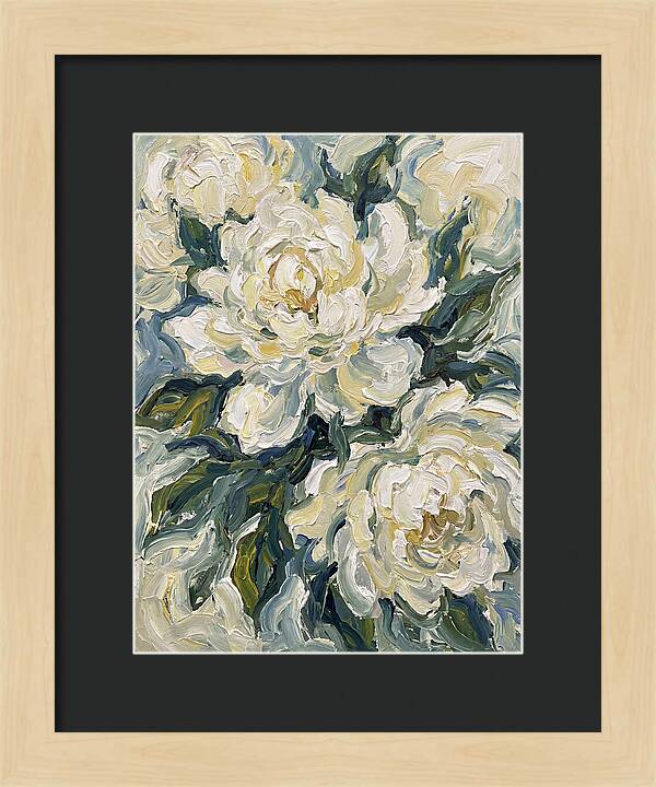 White Peonies In Bloom