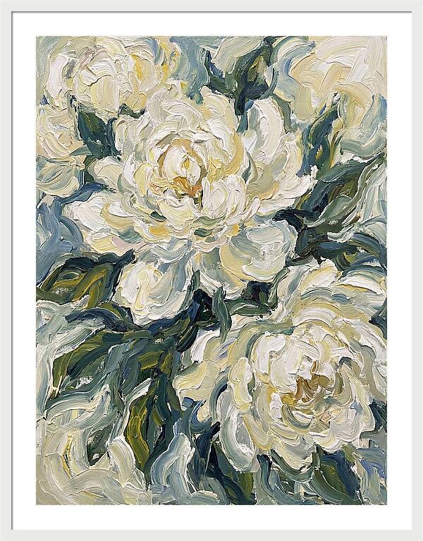 White Peonies In Bloom