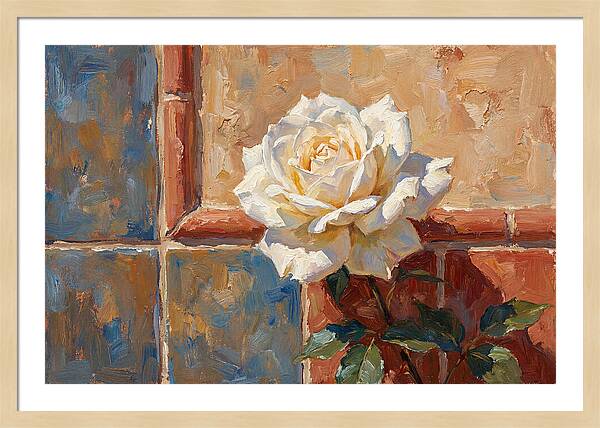 White Rose Against Tiles
