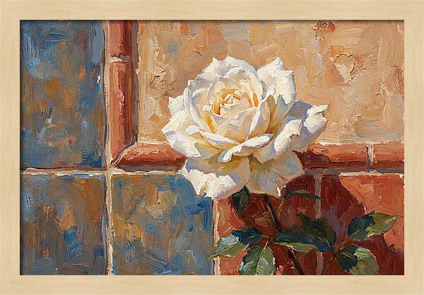 White Rose Against Tiles
