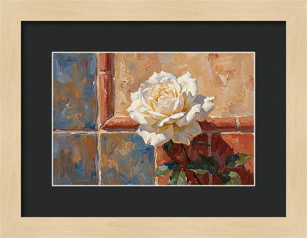 White Rose Against Tiles