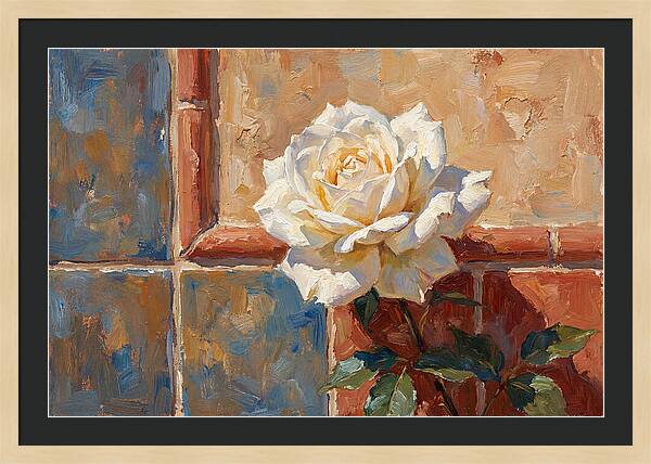 White Rose Against Tiles