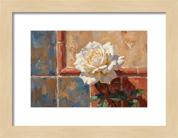 White Rose Against Tiles