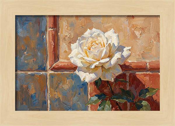 White Rose Against Tiles