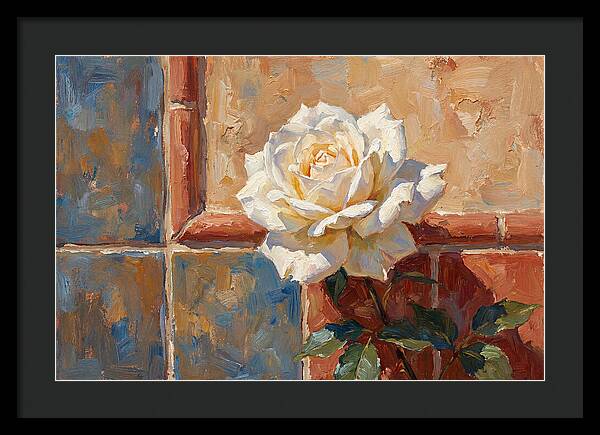 White Rose Against Tiles
