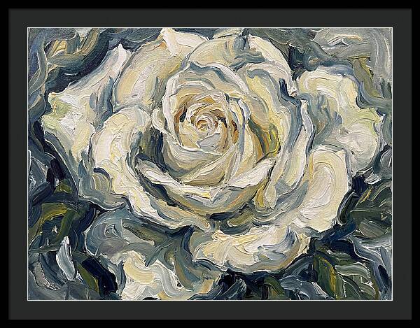 White Rose In Expressionist Style