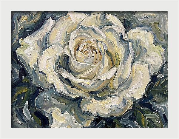 White Rose In Expressionist Style