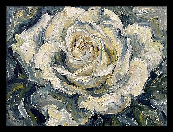 White Rose In Expressionist Style