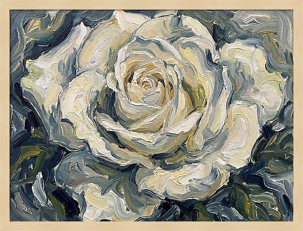 White Rose In Expressionist Style