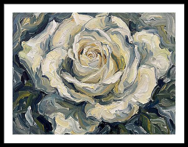 White Rose In Expressionist Style