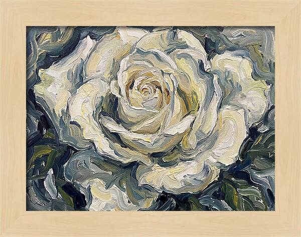 White Rose In Expressionist Style
