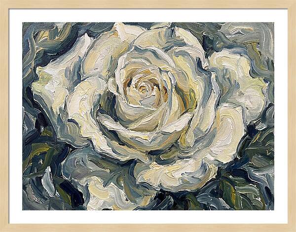 White Rose In Expressionist Style