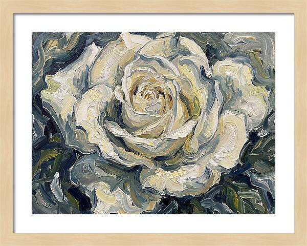 White Rose In Expressionist Style