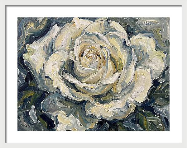 White Rose In Expressionist Style