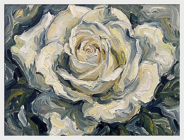 White Rose In Expressionist Style