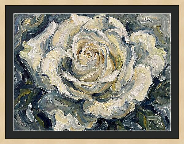 White Rose In Expressionist Style