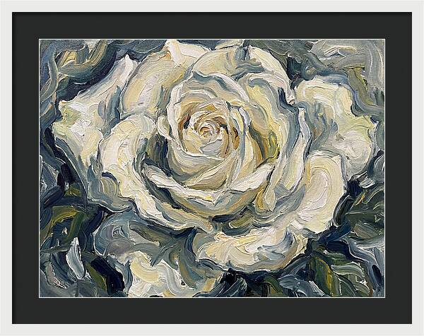 White Rose In Expressionist Style
