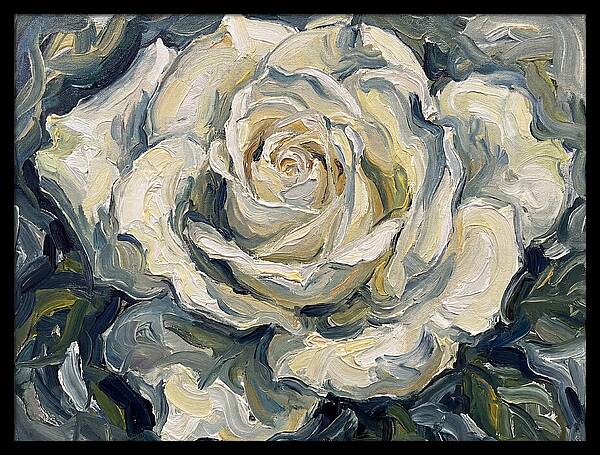 White Rose In Expressionist Style